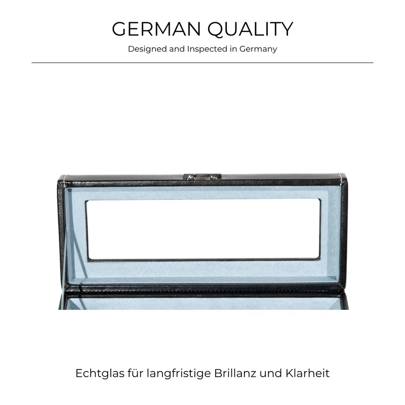 BOND Uhrenbox für 4 Uhren mit Glasdeckel