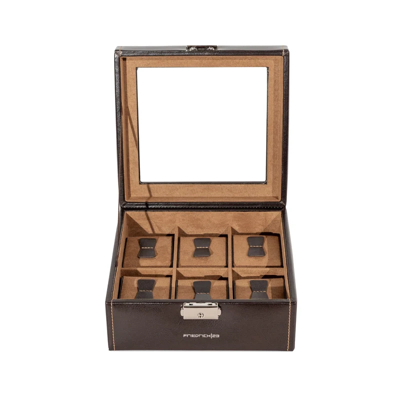 BOND Uhrenbox für 6 Uhren mit Glasdeckel