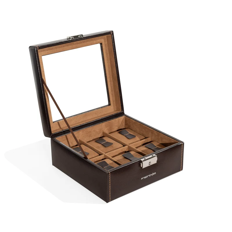 BOND Uhrenbox für 6 Uhren mit Glasdeckel