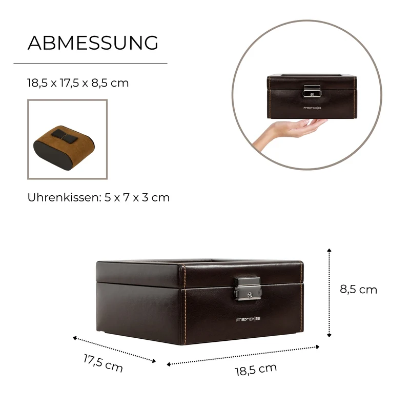 BOND Uhrenbox für 6 Uhren mit Glasdeckel