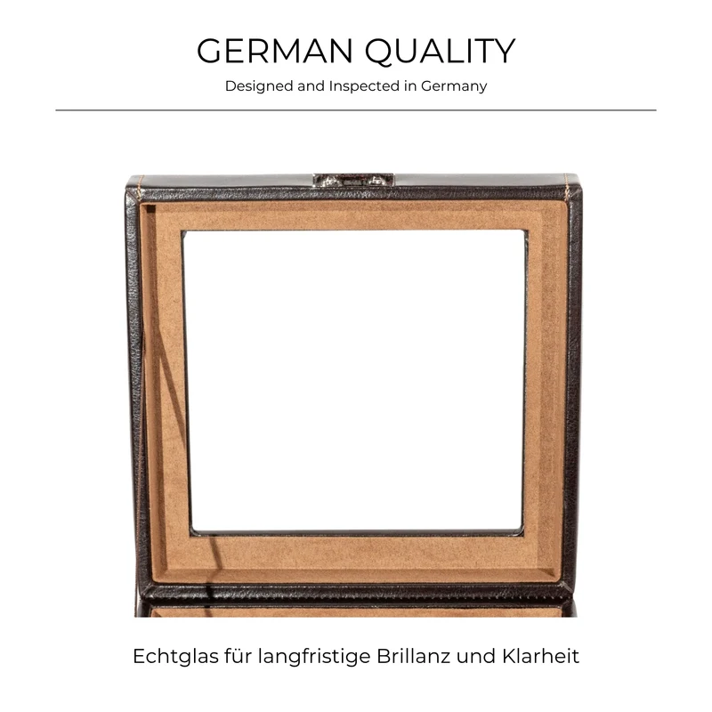 BOND Uhrenbox für 6 Uhren mit Glasdeckel