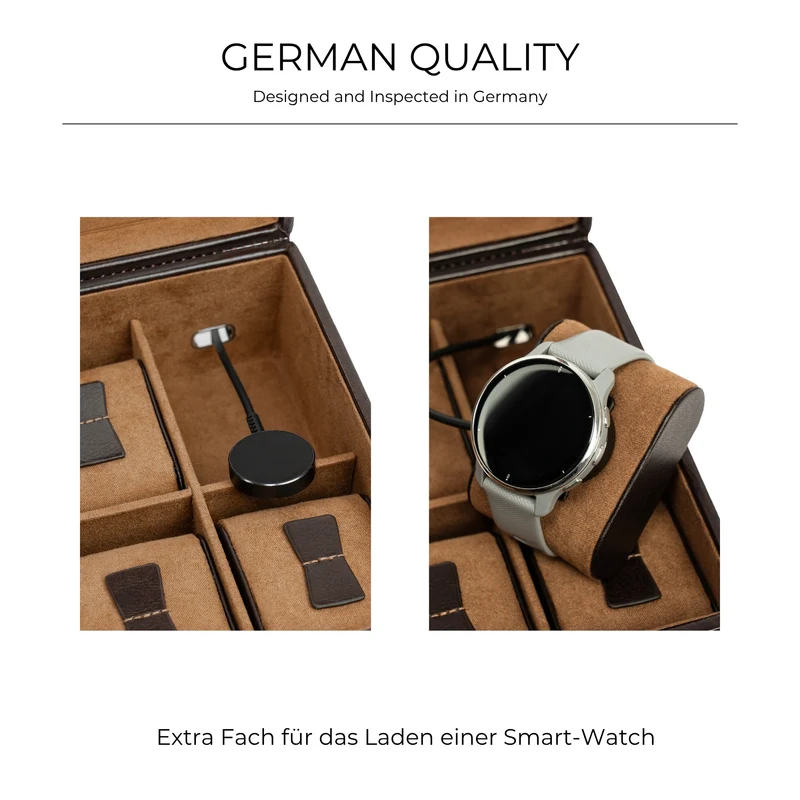 BOND Uhrenbox für 6 Uhren mit Glasdeckel