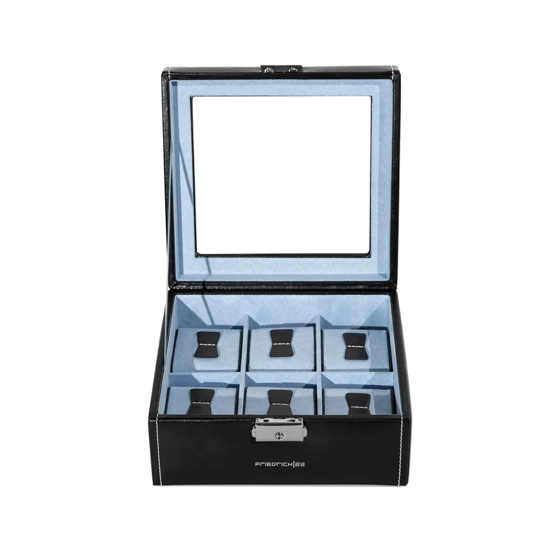 BOND Uhrenbox für 6 Uhren mit Glasdeckel