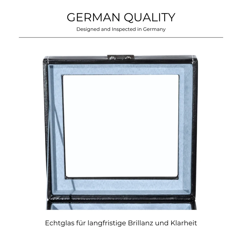 BOND Uhrenbox für 6 Uhren mit Glasdeckel