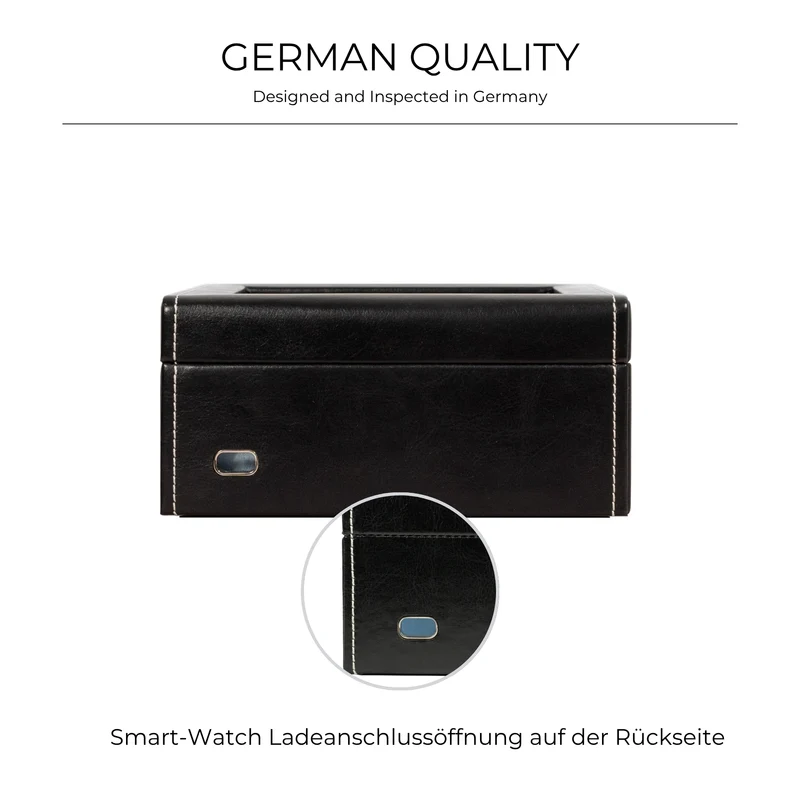BOND Uhrenbox für 6 Uhren mit Glasdeckel
