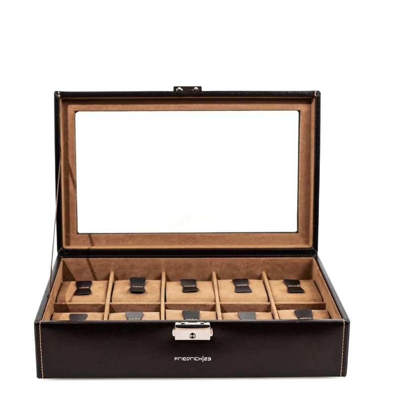 BOND Uhrenbox für 10 Uhren mit Glasdeckel