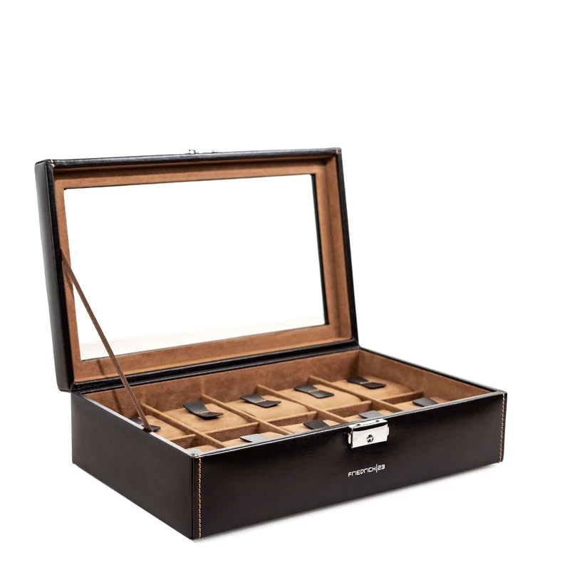 BOND Uhrenbox für 10 Uhren mit Glasdeckel