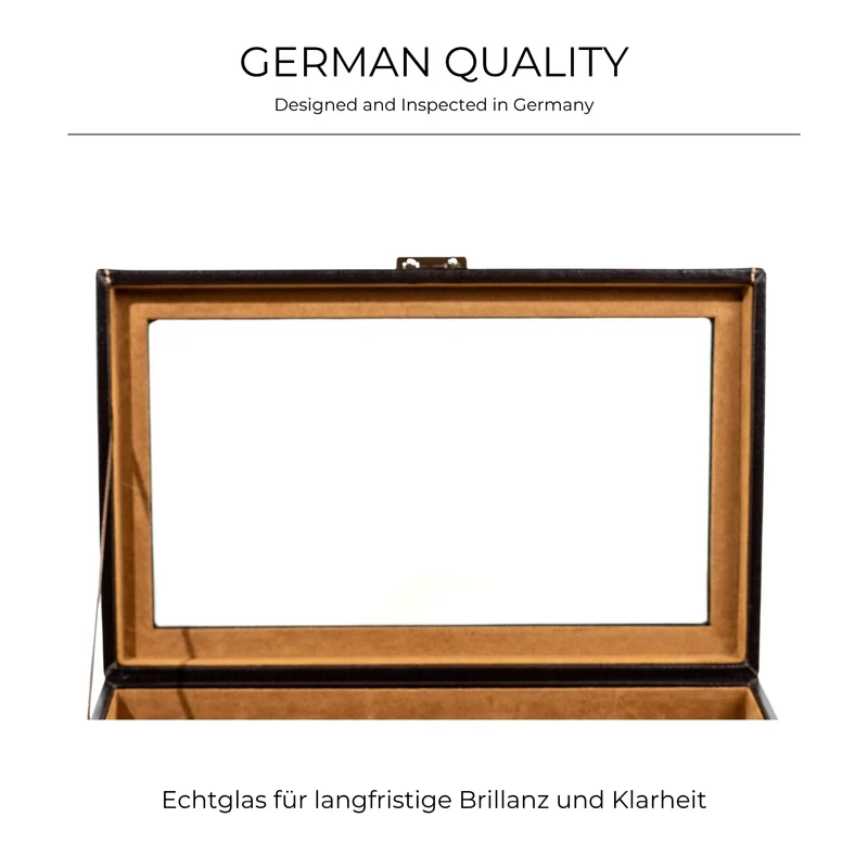 BOND Uhrenbox für 10 Uhren mit Glasdeckel