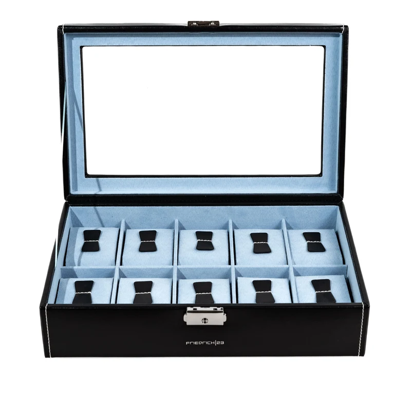BOND Uhrenbox für 10 Uhren mit Glasdeckel