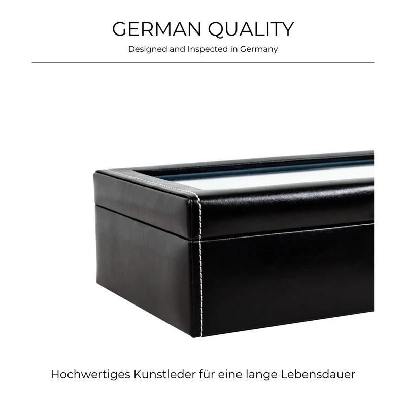 BOND Uhrenbox für 10 Uhren mit Glasdeckel