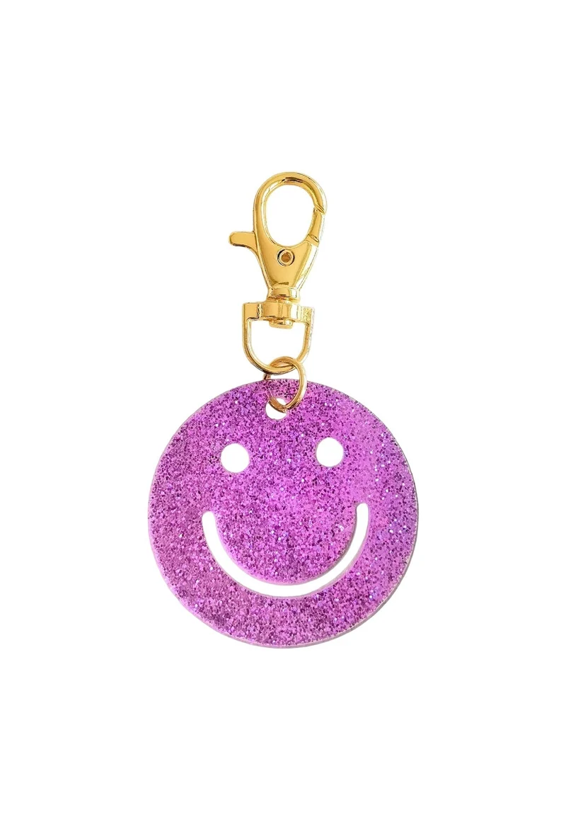 Schlüsselanhänger Glitzer Smiley