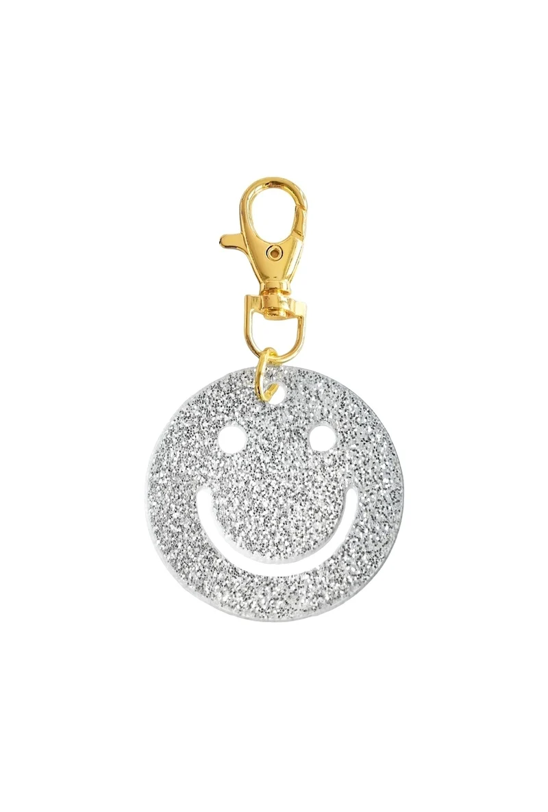 Schlüsselanhänger Glitzer Smiley