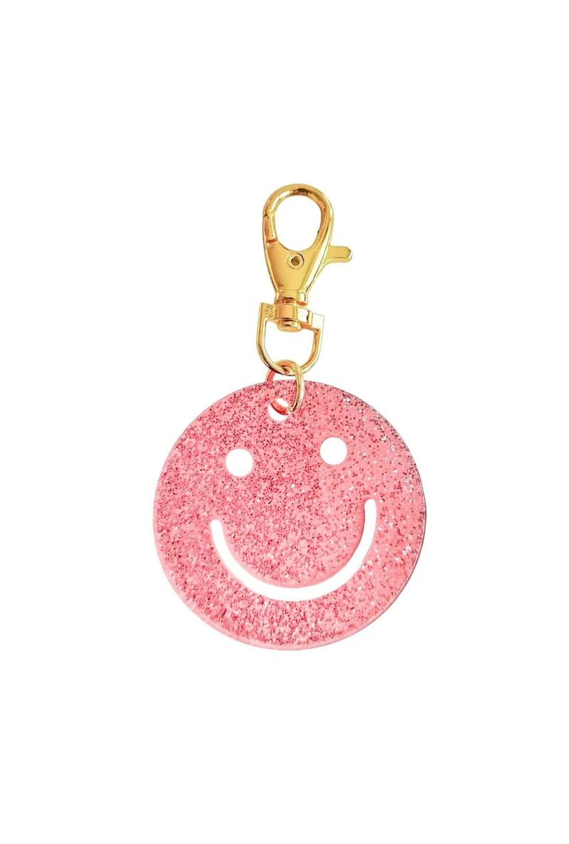 Schlüsselanhänger Glitzer Smiley