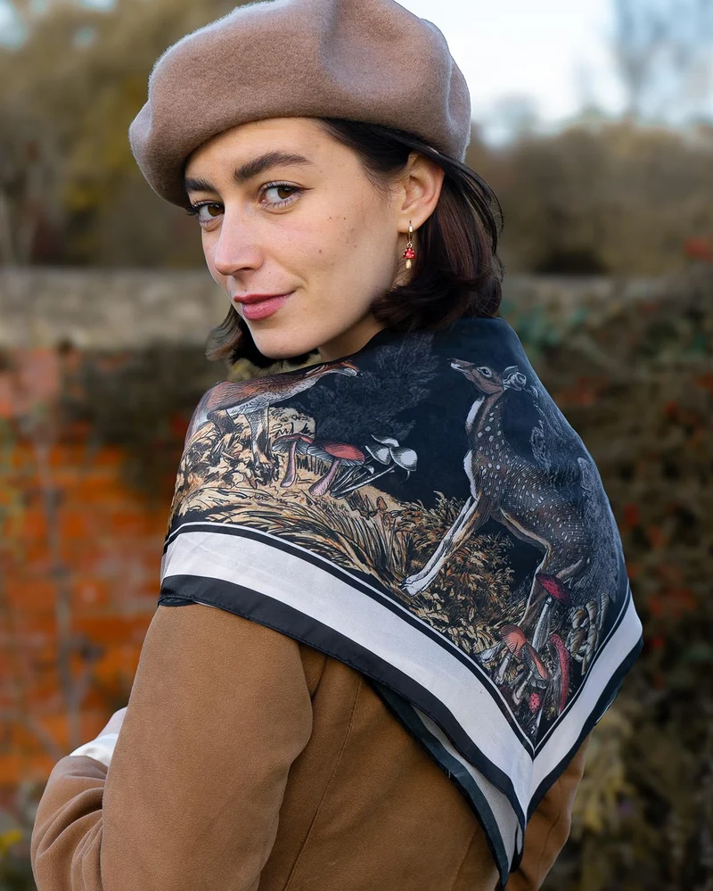 A Night's Tale Narrative Square Scarf in Black