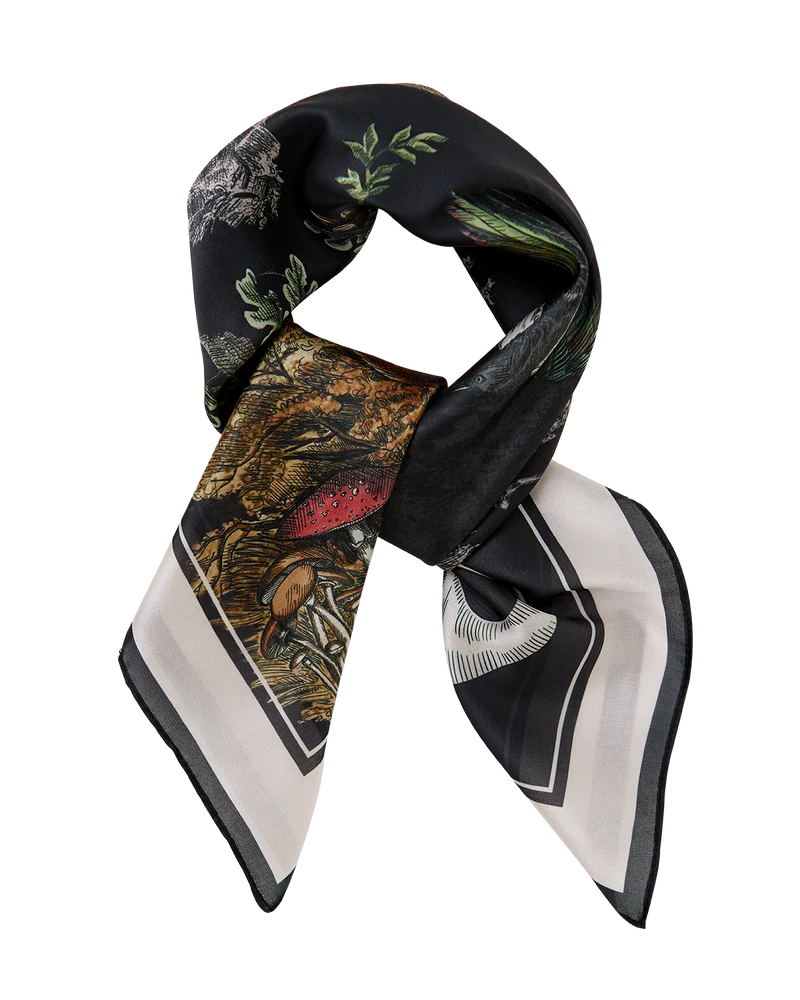 A Night's Tale Narrative Square Scarf in Black