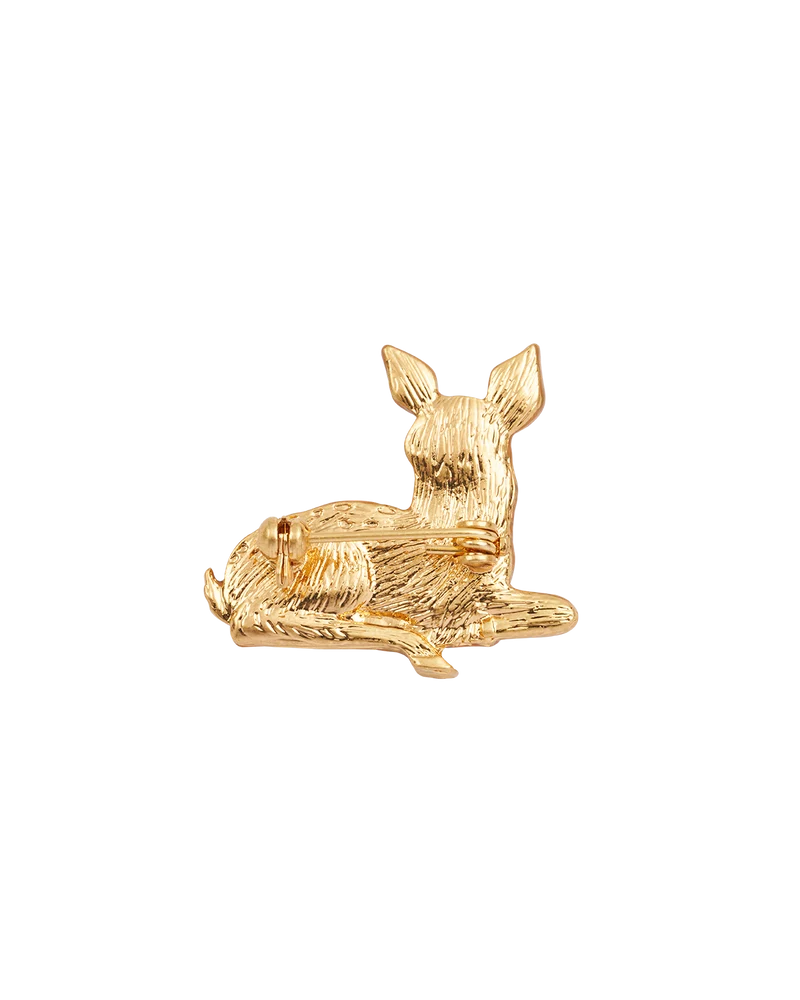 Gold Fawn Brooch