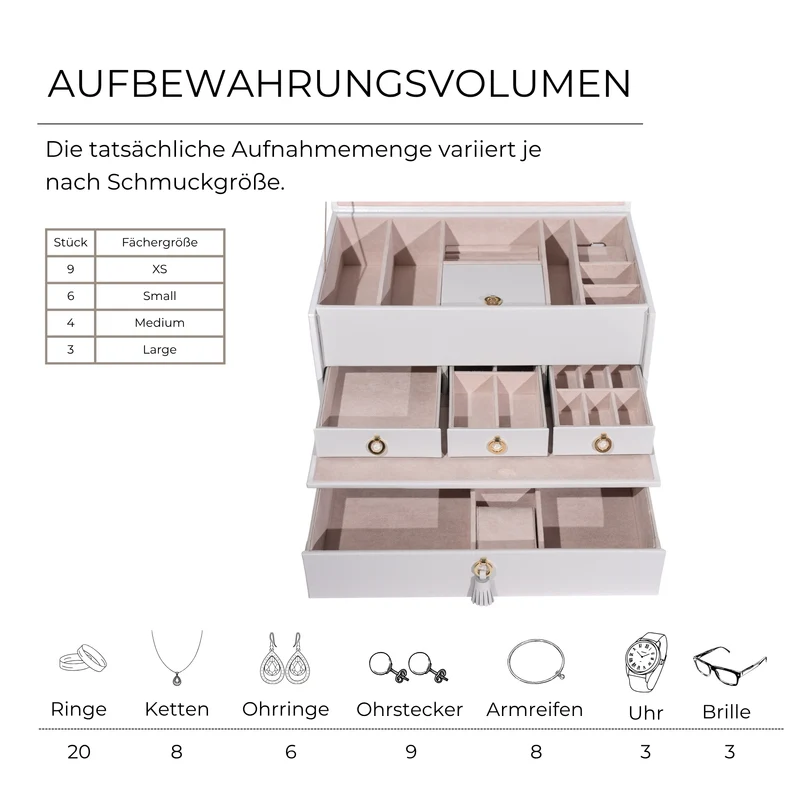 AURORA Großer Jubiläums-Schmuckkasten aus Leder