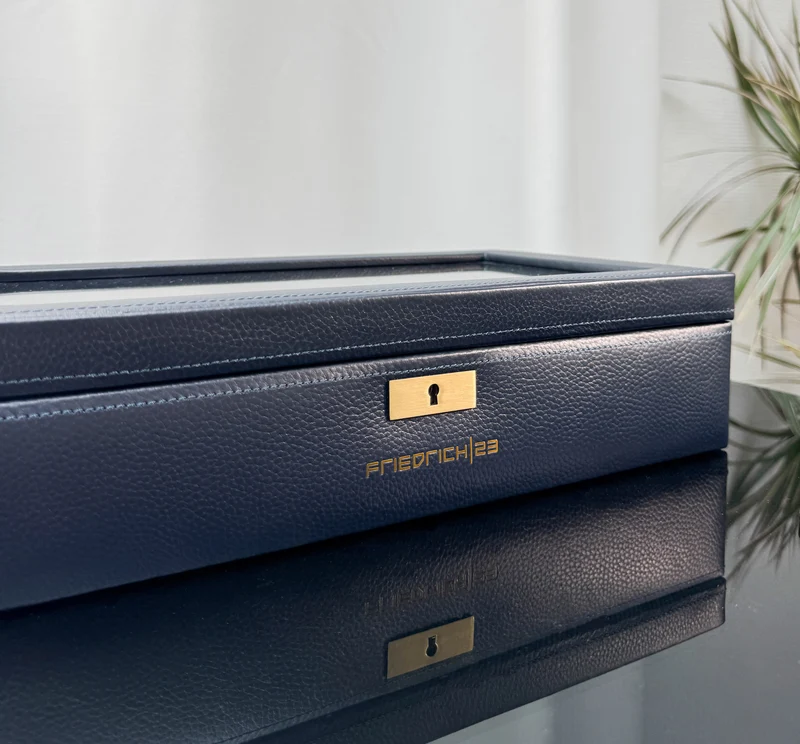 DYNASTY Uhrenbox für 8 Uhren aus Leder mit Glas
