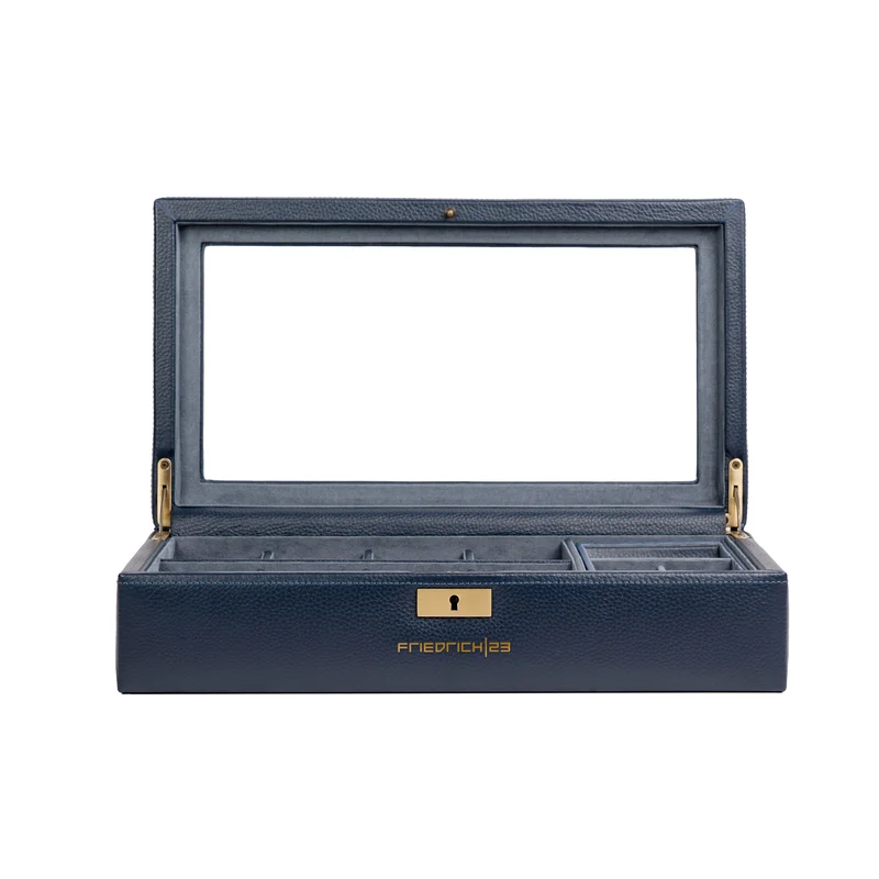 DYNASTY Uhrenbox für 8 Uhren aus Leder mit Glas