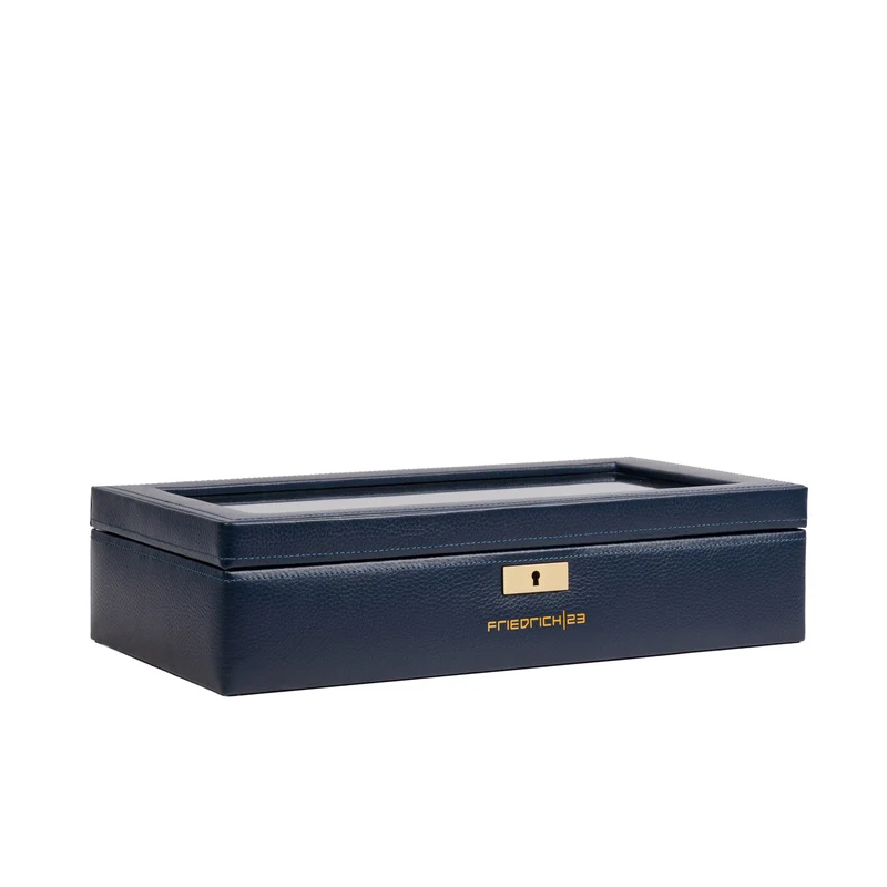 DYNASTY Uhrenbox für 8 Uhren aus Leder mit Glas