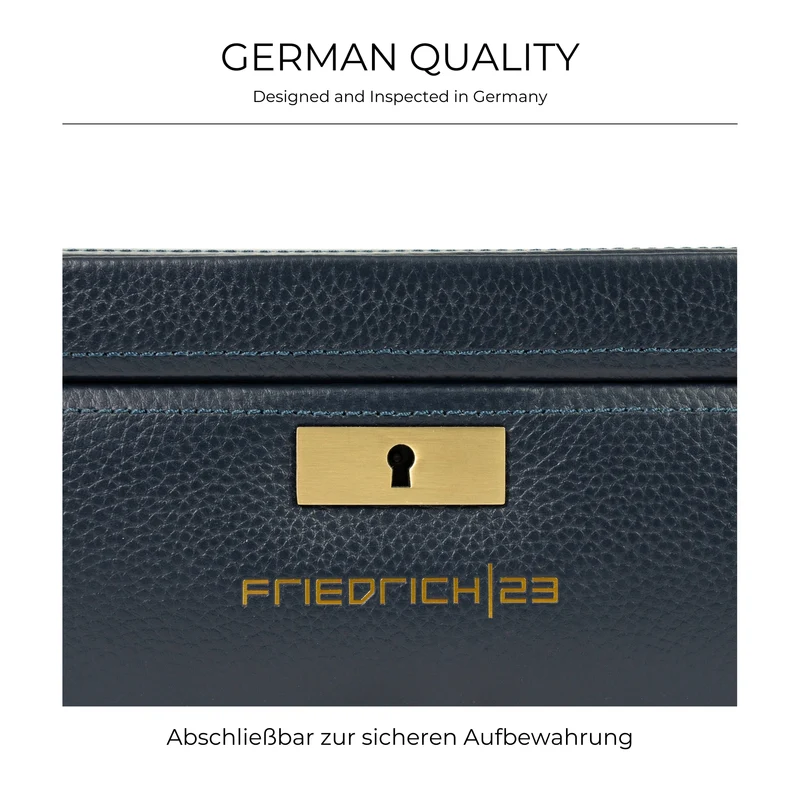 DYNASTY Uhrenbox für 8 Uhren aus Leder mit Glas