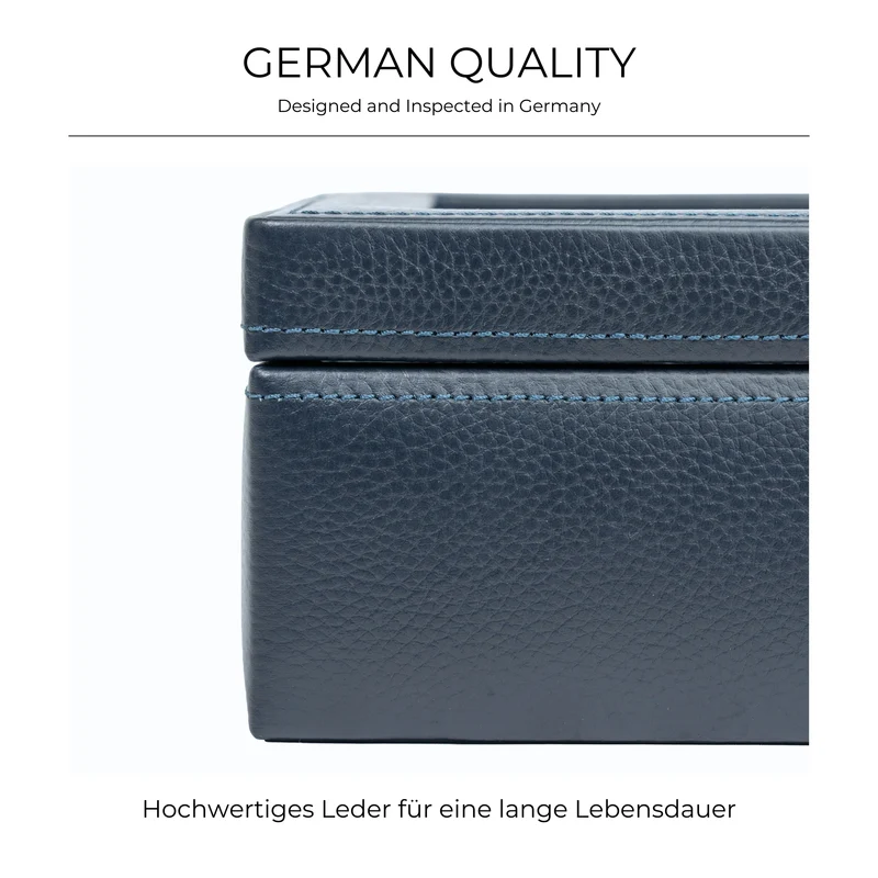 DYNASTY Uhrenbox für 8 Uhren aus Leder mit Glas