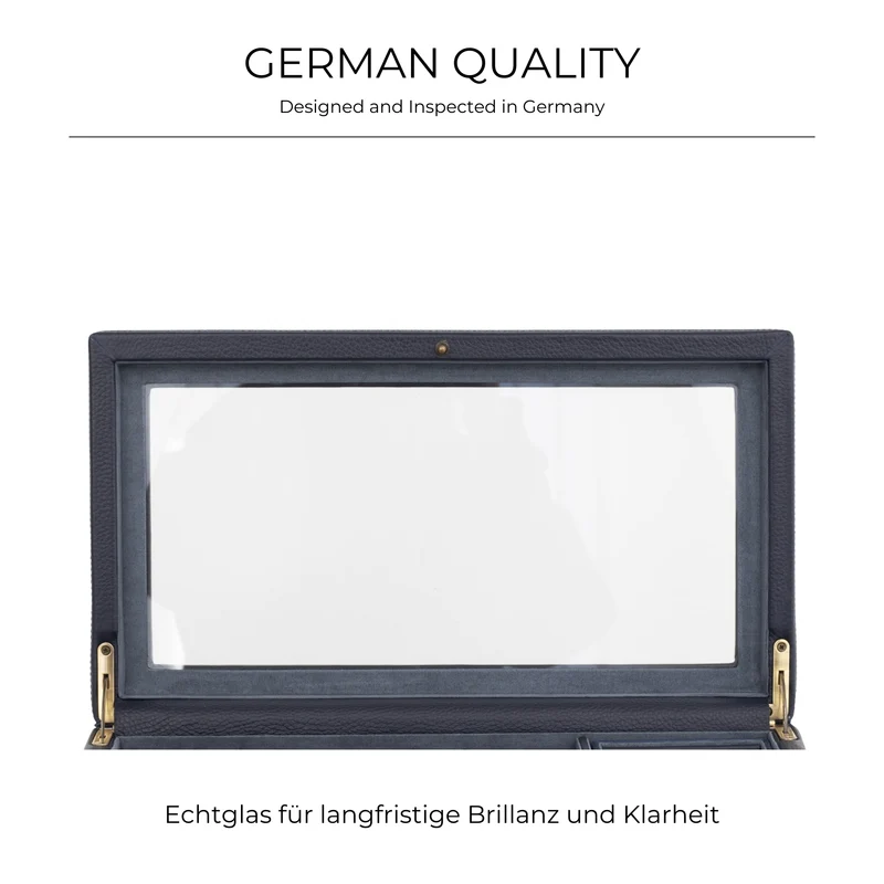 DYNASTY Uhrenbox für 8 Uhren aus Leder mit Glas