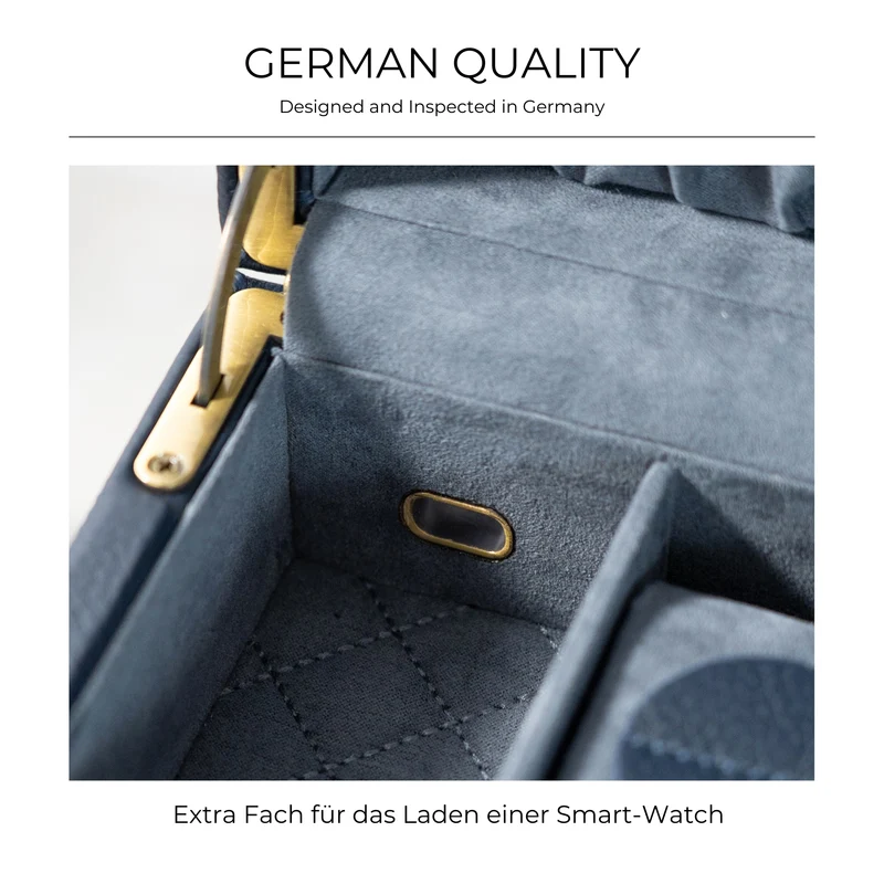 DYNASTY Uhrenbox für 8 Uhren aus Leder mit Glas