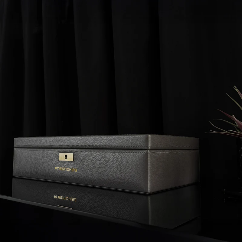 DYNASTY Uhrenbox für 8 Uhren aus Leder mit Glas