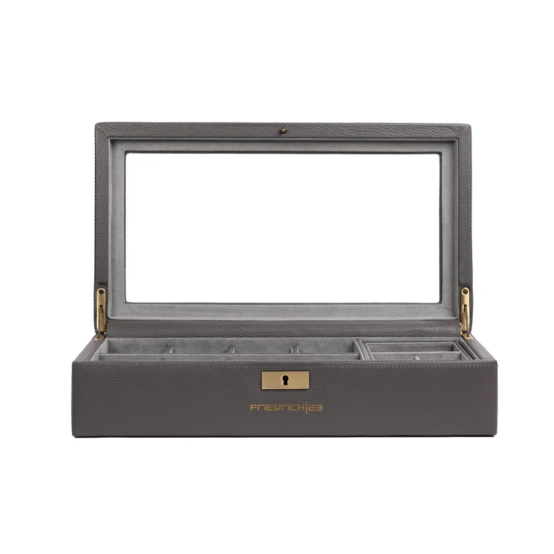 DYNASTY Uhrenbox für 8 Uhren aus Leder mit Glas