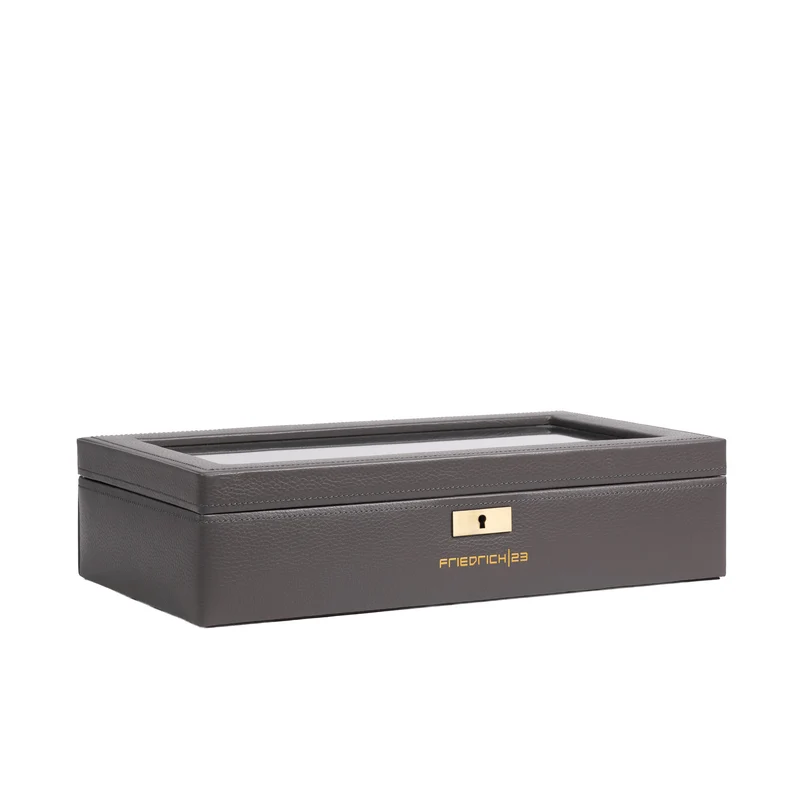 DYNASTY Uhrenbox für 8 Uhren aus Leder mit Glas