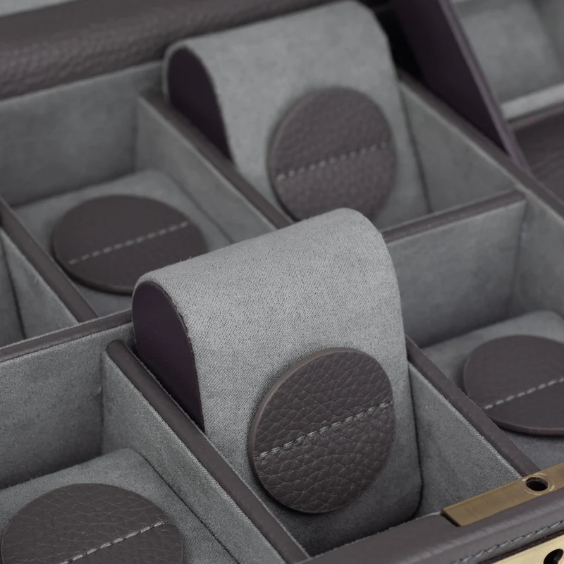 DYNASTY Uhrenbox für 8 Uhren aus Leder mit Glas