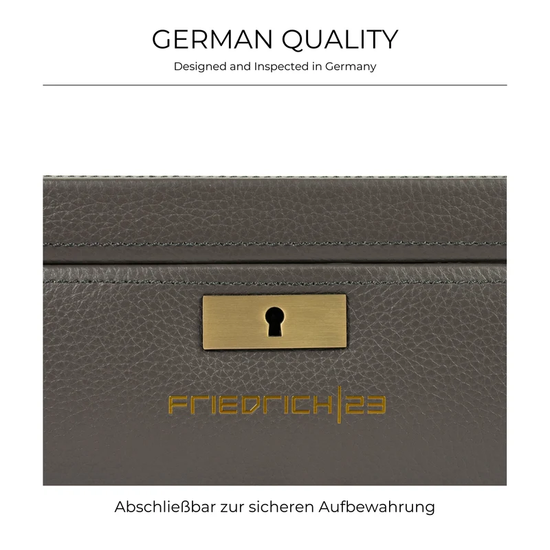 DYNASTY Uhrenbox für 8 Uhren aus Leder mit Glas