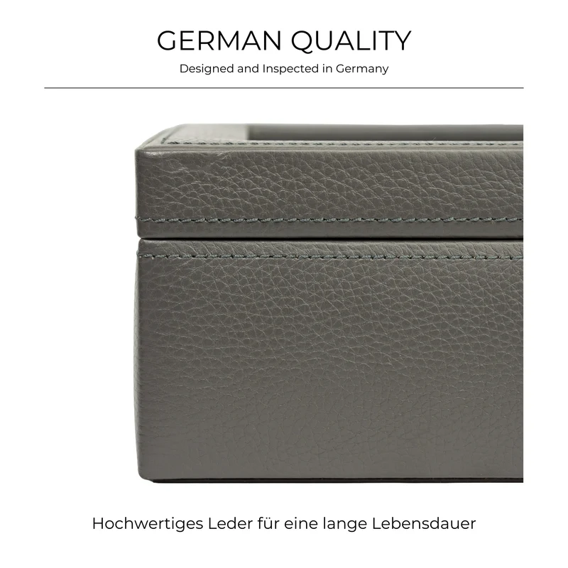 DYNASTY Uhrenbox für 8 Uhren aus Leder mit Glas