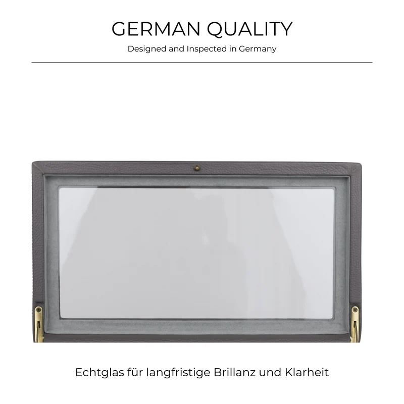 DYNASTY Uhrenbox für 8 Uhren aus Leder mit Glas