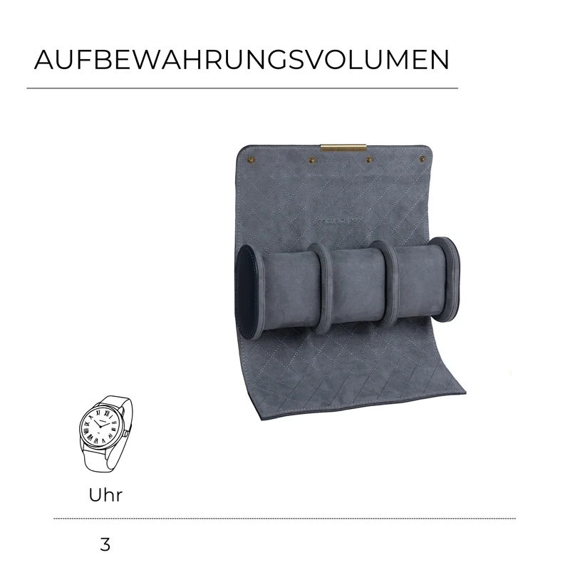 DYNASTY Uhrenrolle für 3 Uhren aus Leder