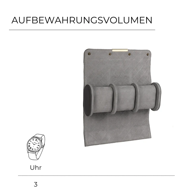 DYNASTY Uhrenrolle für 3 Uhren aus Leder