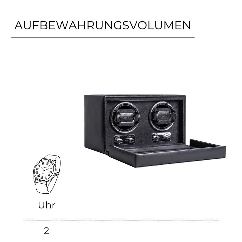BOND Uhrenbeweger für 2 Uhren mit LED Beleuchtung
