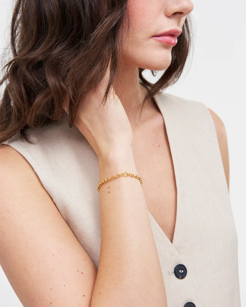 Gold Charm Chain Bracelet