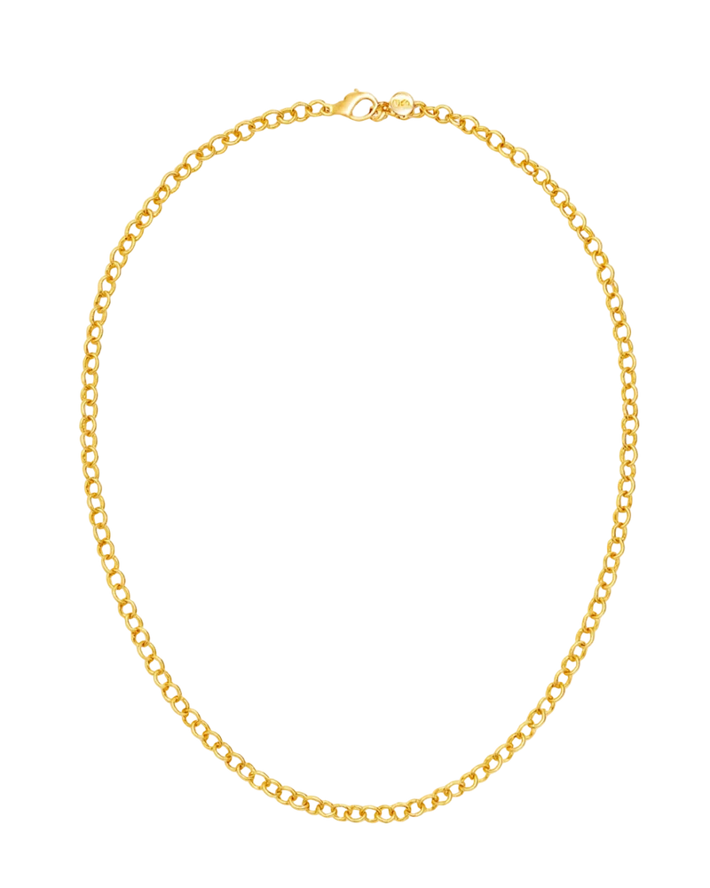 Gold Plain Chain Charm Necklace