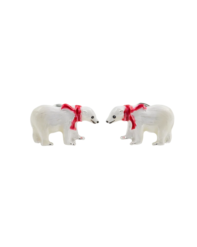 Cosy Polar Bear Silver-Plated Stud Earrings