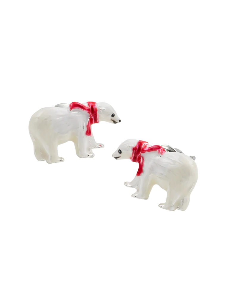 Cosy Polar Bear Silver-Plated Stud Earrings