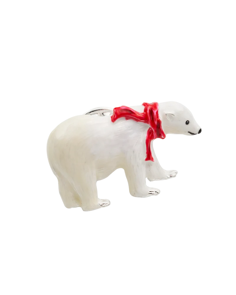 Cosy Polar Bear Silver-Plated Brooch