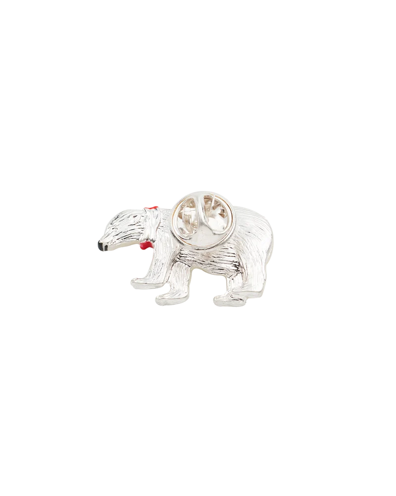 Cosy Polar Bear Silver-Plated Brooch