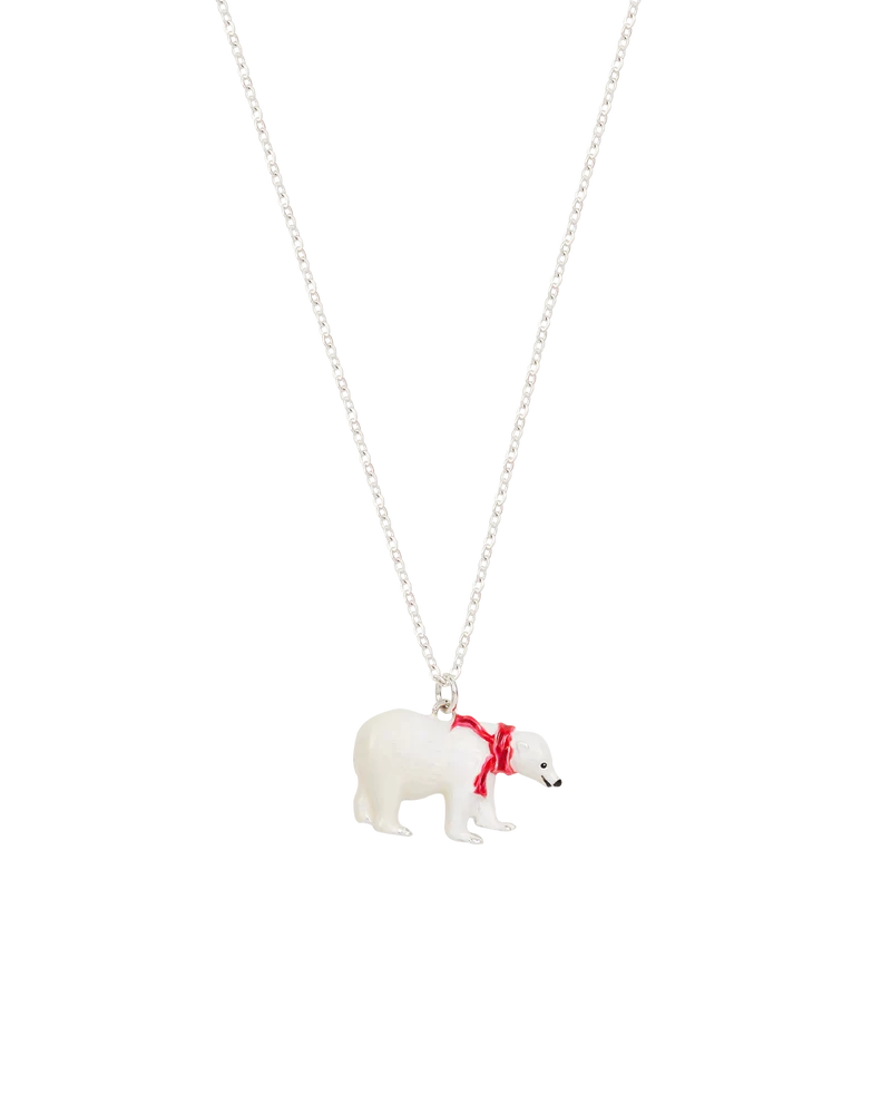 Cosy Polar Bear Silver-Plated Pendant Necklace