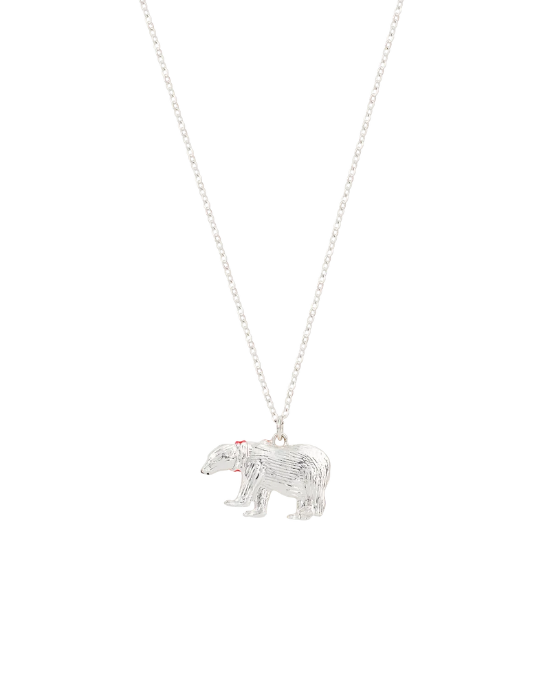 Cosy Polar Bear Silver-Plated Pendant Necklace