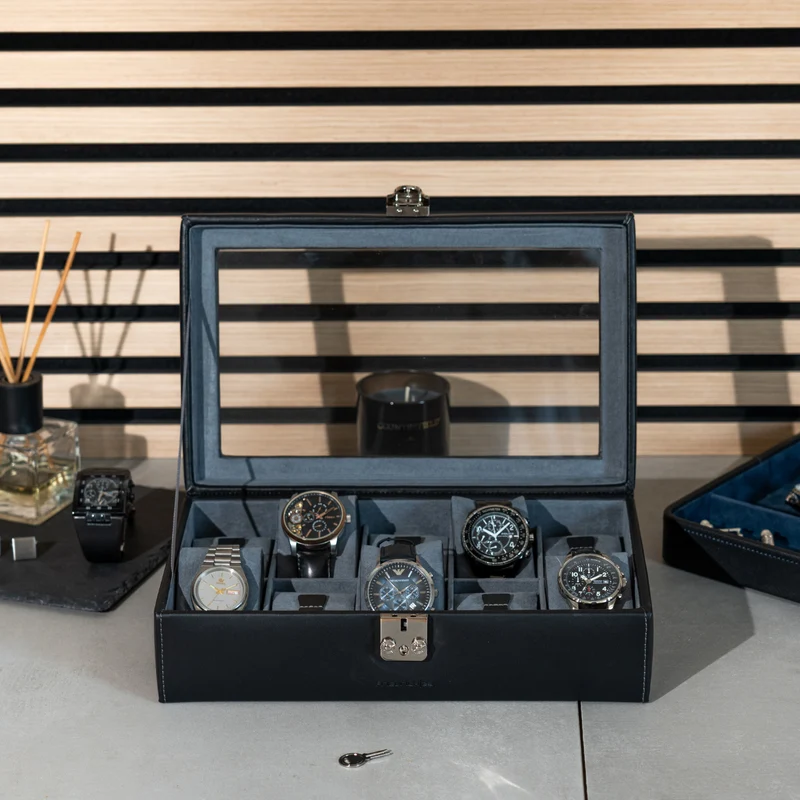INFINITY Uhrenbox aus Leder für 10 Uhren