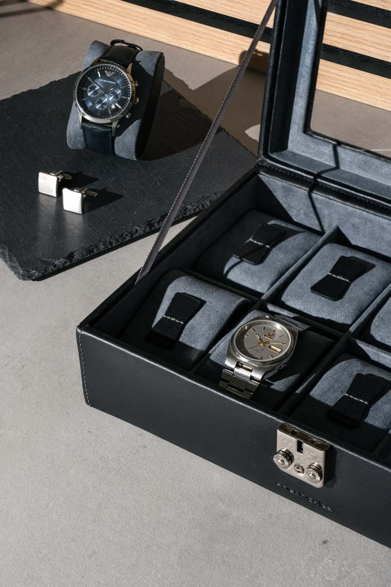 INFINITY Uhrenbox aus Leder für 10 Uhren