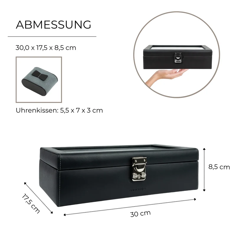 INFINITY Uhrenbox aus Leder für 10 Uhren