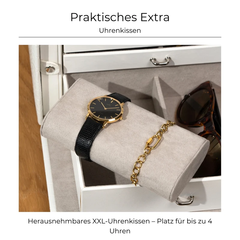CAIMAN Großer Schmuckkasten in Kroko Optik